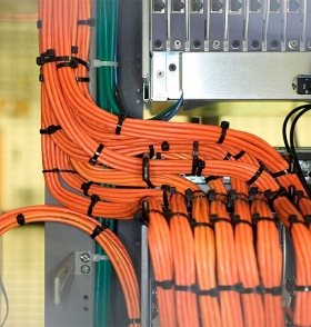 Orange cable wires